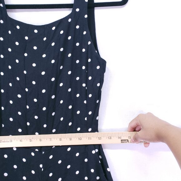 Aritzia Wilfred Écoulement Black White Polka Dot Preppy Jumpsuit Wide Leg Size 4 - Picture 3 of 16